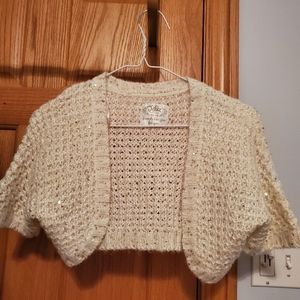 Justice Sequence White Shawl Cardigan
